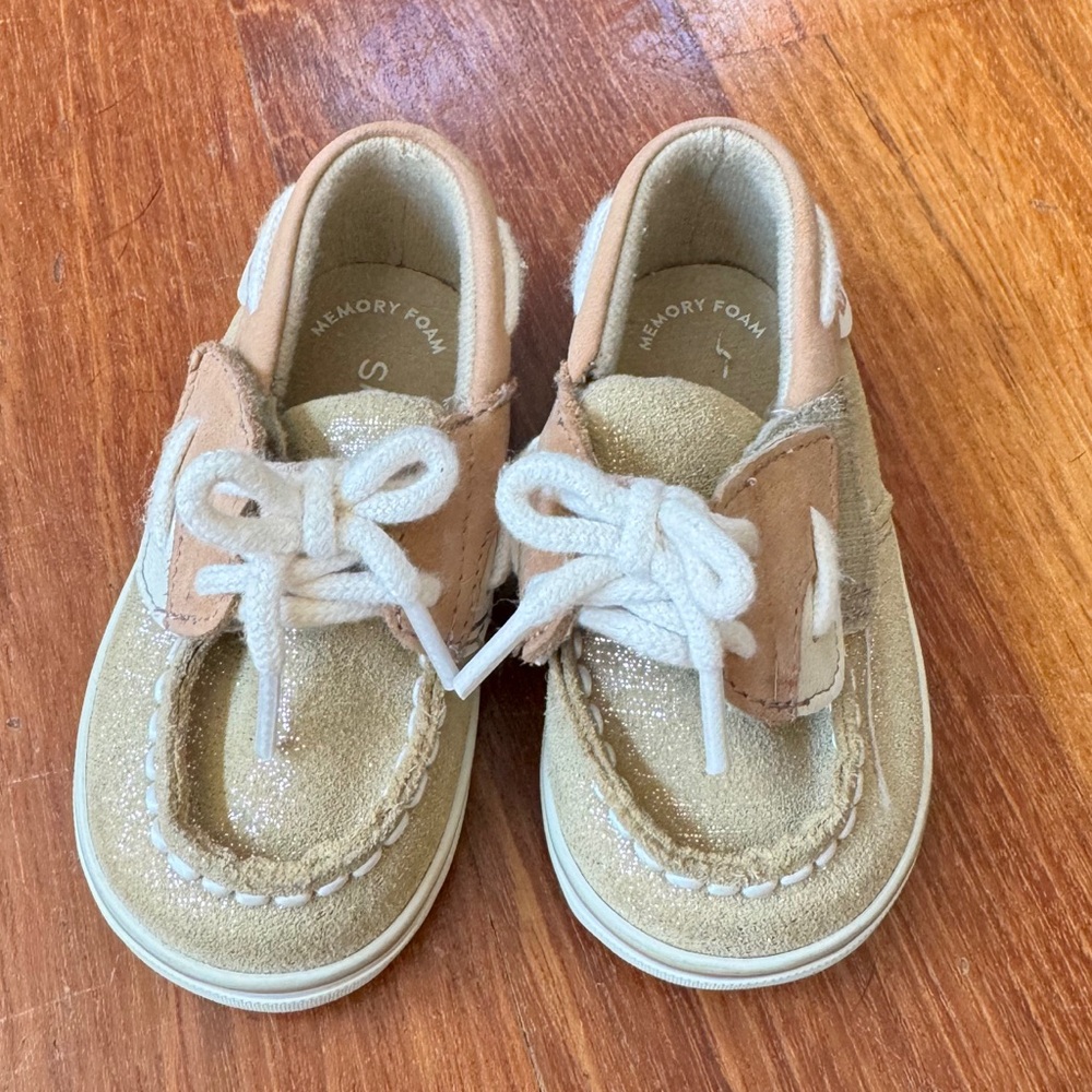 gold sparkly Sperry’s